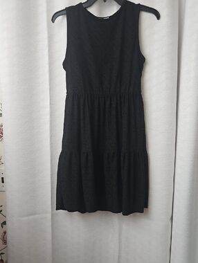 Sleeveless Black Tiered Mini Dress